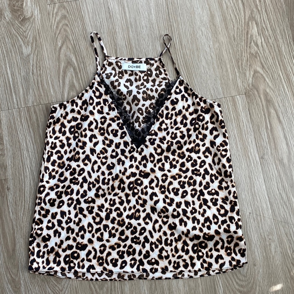 Leopard and Lace Silk Camisole